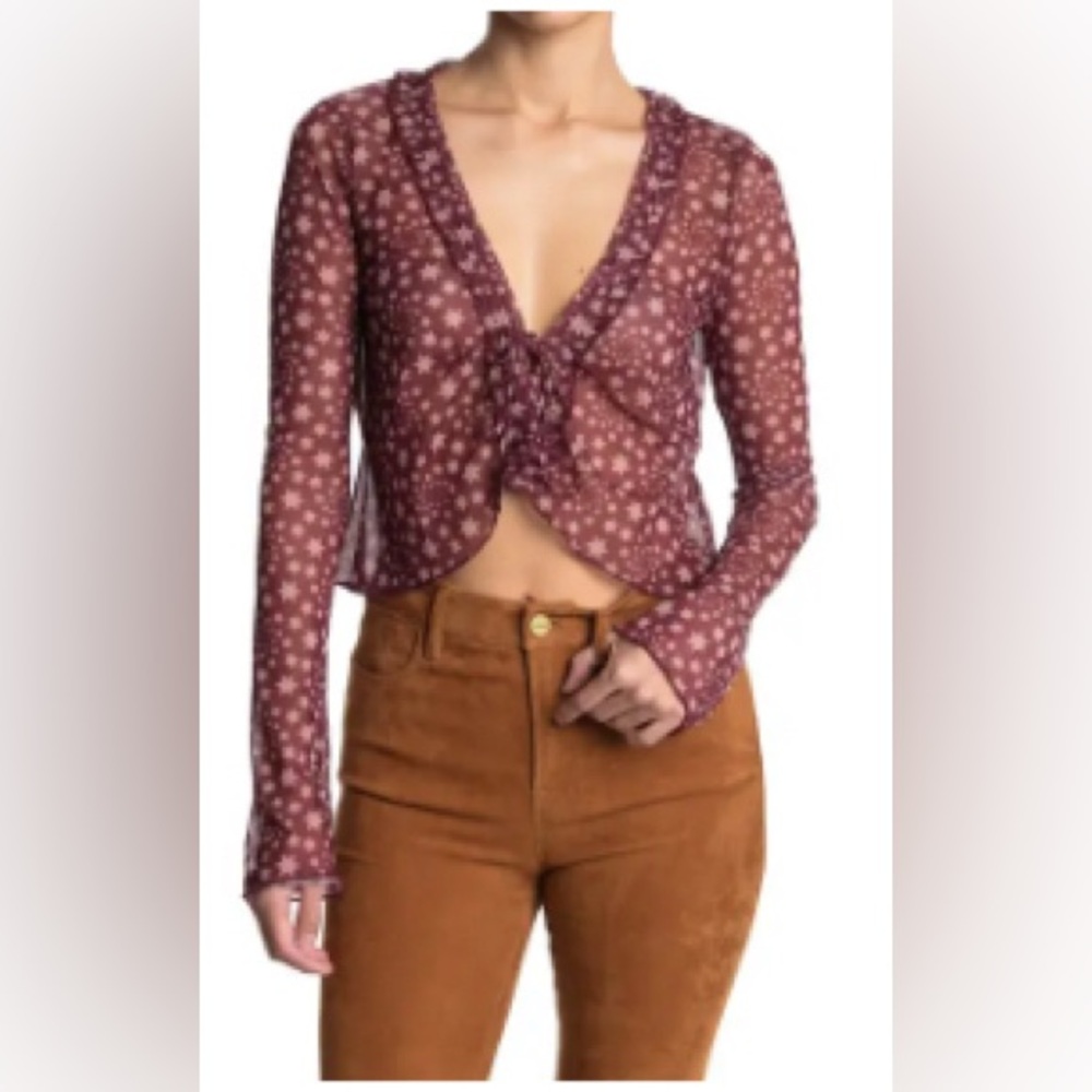 NWOT Marne Tie Front Mesh Top by Free People